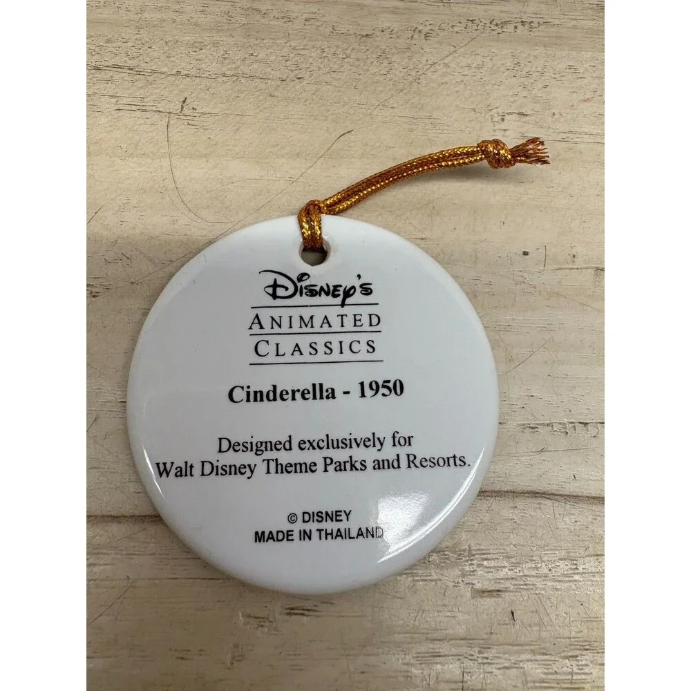 Vtg Disney Animated Classics Porcelain Ornament Cindarella
